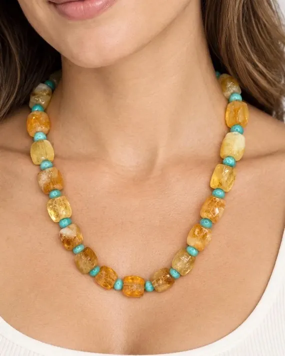 The Portofino – Citrine Nugget Necklace